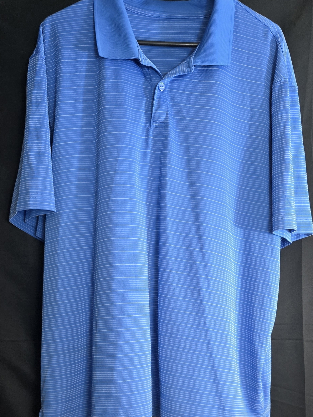 Blue Striped Polo Shirt - Men's Casual Golf Shirt #590